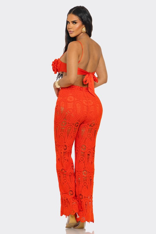 2pc Crochet Bra & Trousers