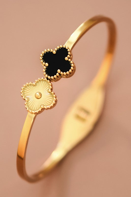 CC Clover Bangle Bracelet 18K gold plated