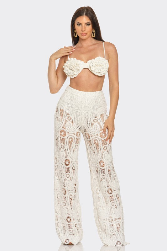 2pc Crochet  Bra & Trousers
