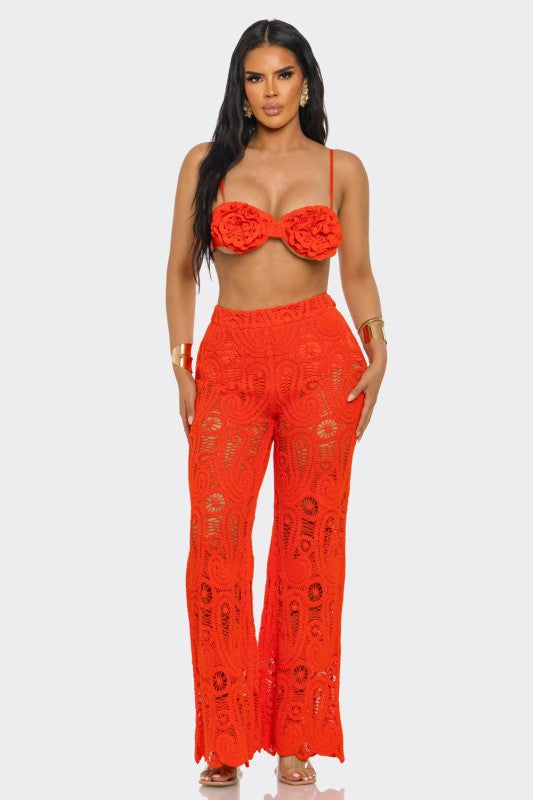 2pc Crochet  Bra & Trousers