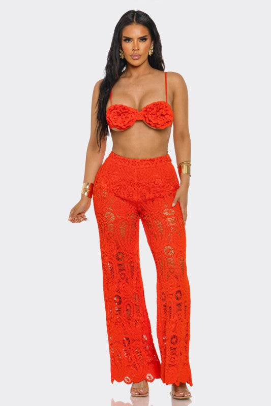 2pc Crochet  Bra & Trousers