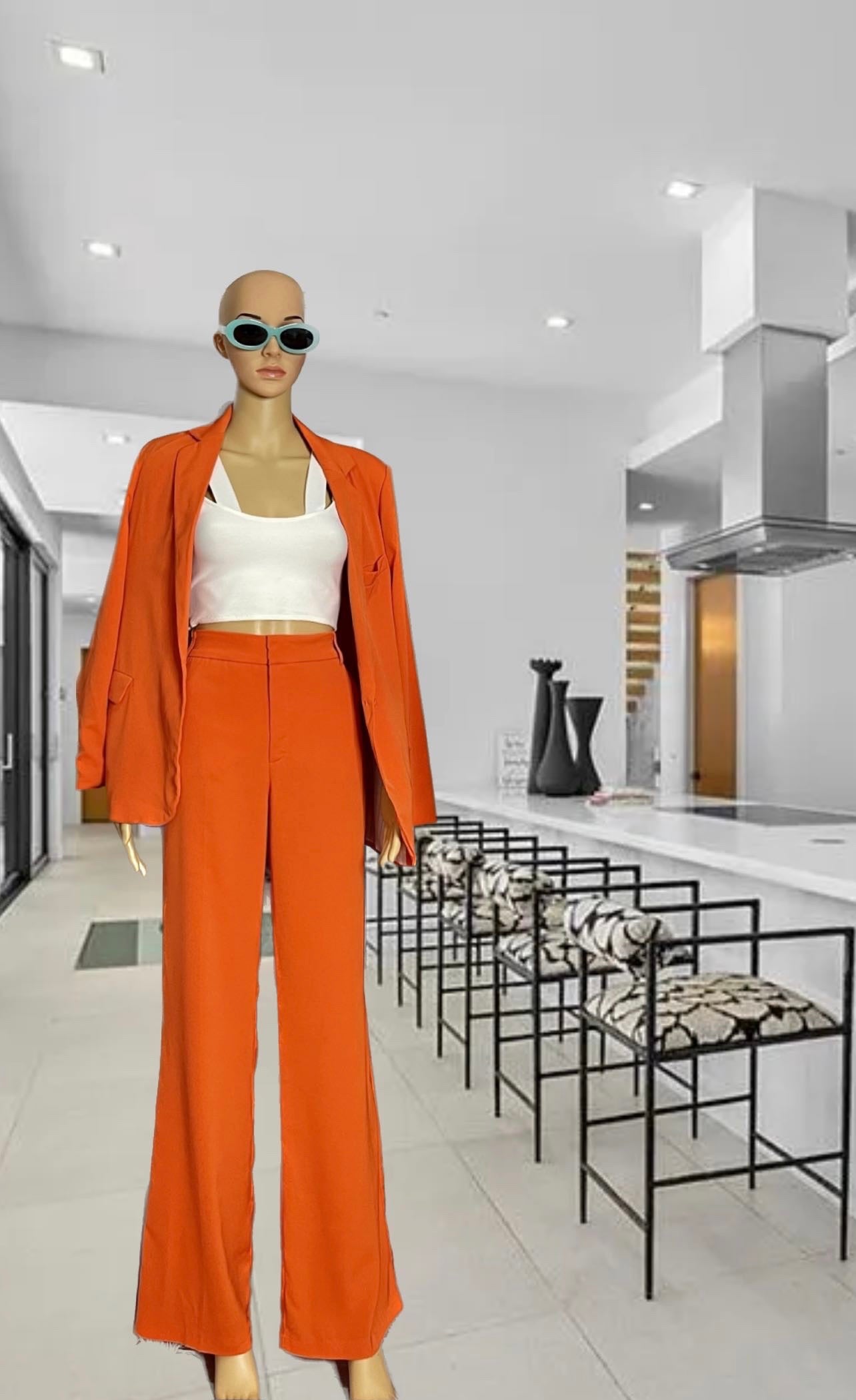 Orange Blazer Set