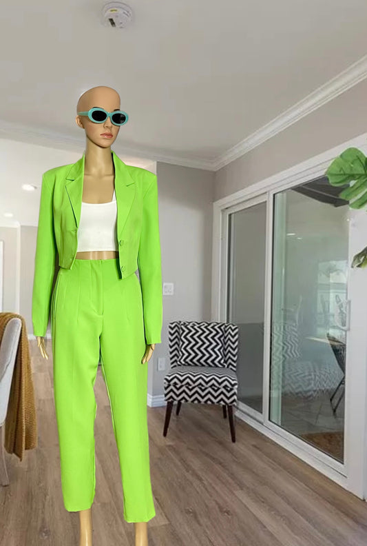 Crop Style Blazer Set