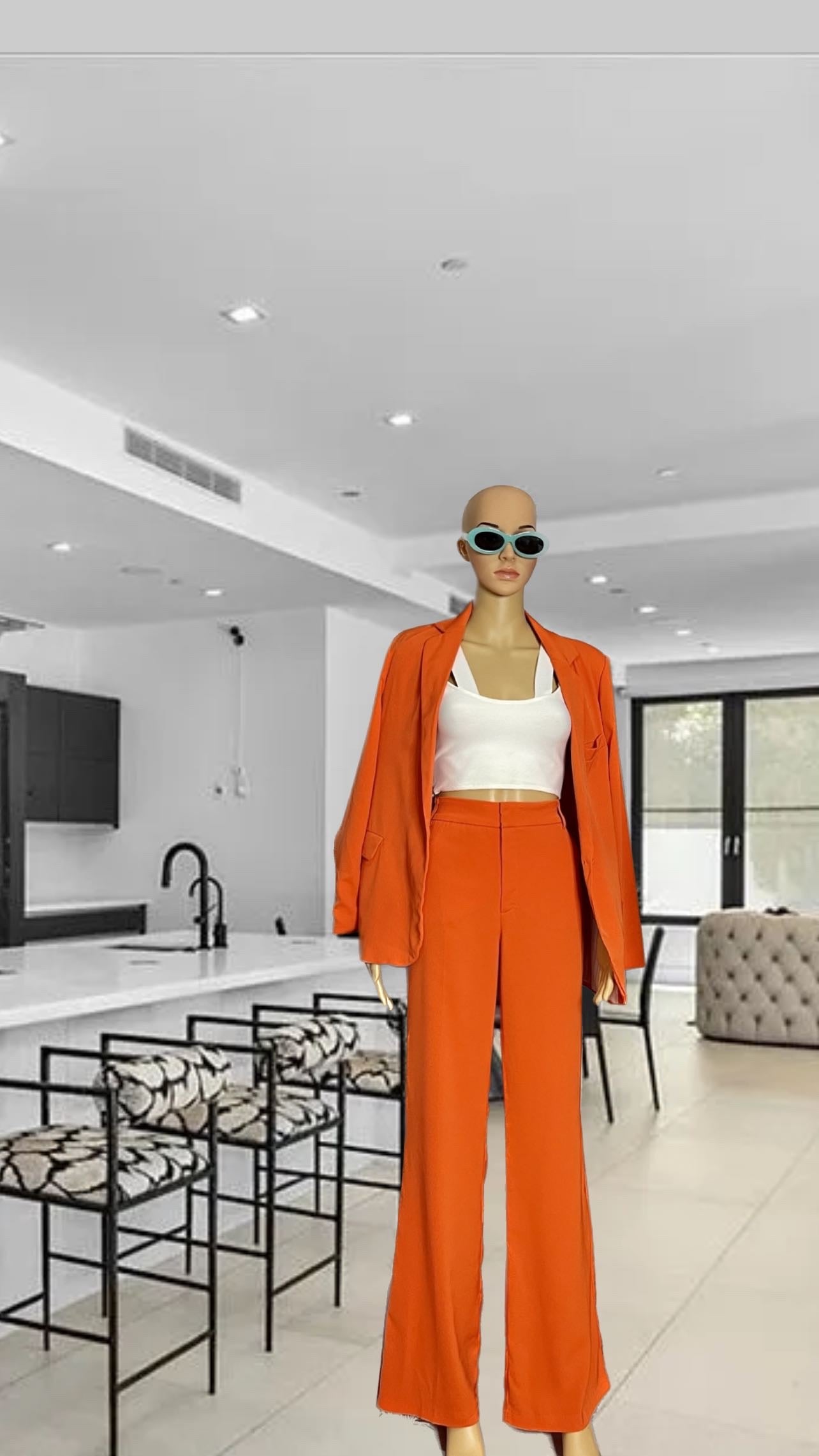 Orange Blazer Set