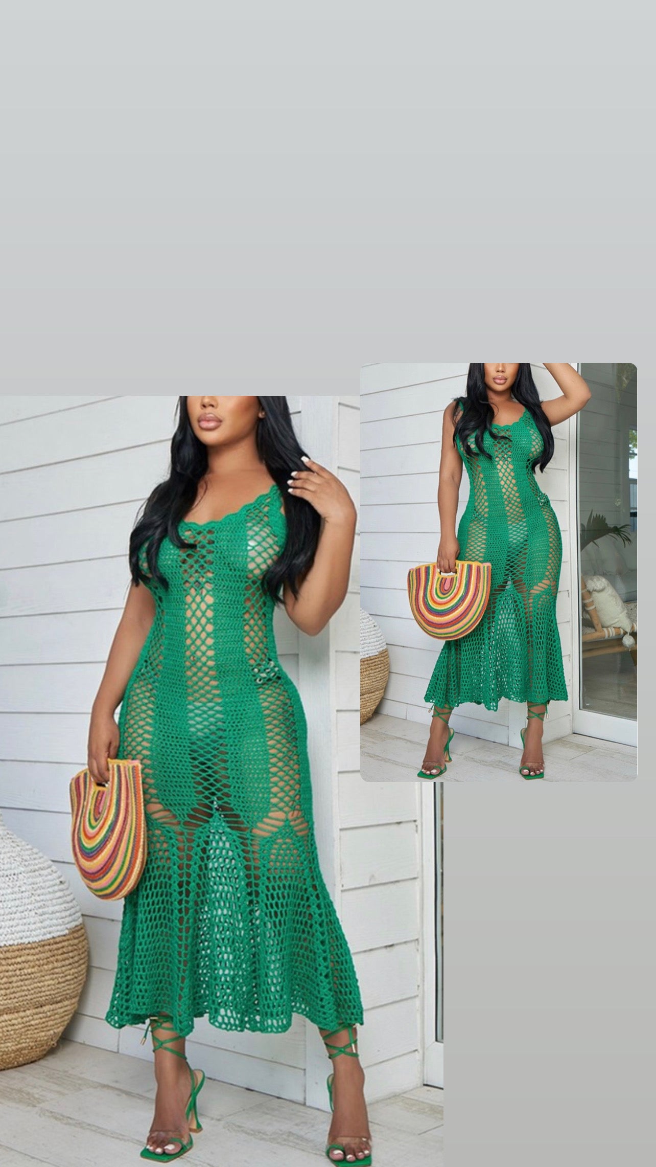 Green knitted Coverup
